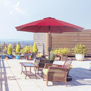Outsunny 2.7M Patio Umbrella Outdoor Sunshade Canopy w/ Tilt and Crank Wine Red