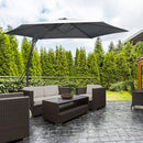 Outsunny 3m Cantilever Parasol With Easy Lever Crank Handle 6 Metal Ribs Grey