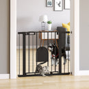 PawHut 75-103 cm Pet Safety Gate Pressure Fit Stair w/ Small Door Double Locking