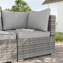 Outsunny Rattan Corner Sofa Garden Rattan Furniture Single Sofa Chair Light Grey