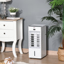 Portable Air Cooler Evaporative Cooler Humidifier with Ice Crystal Box Remote Controller 7.5 Hour Timer 3 Mode 3 Speed Swing and Ice Cooling Function for Bedroom Dorm Office White 9 Settings Fan