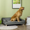 PawHut Dog Sofa w/ Legs, Water-Resistant Fabric for Large, Medium Dogs - Grey