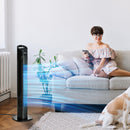 HOMCOM LED Tower Fan With 70° Oscillation 3 Speed 3 Mode LED Panel Remote Black