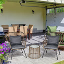 Outsunny 3 PCS Webbed PE Rattan Outdoor Patio Set w/ Cushions Steel Frame Grey