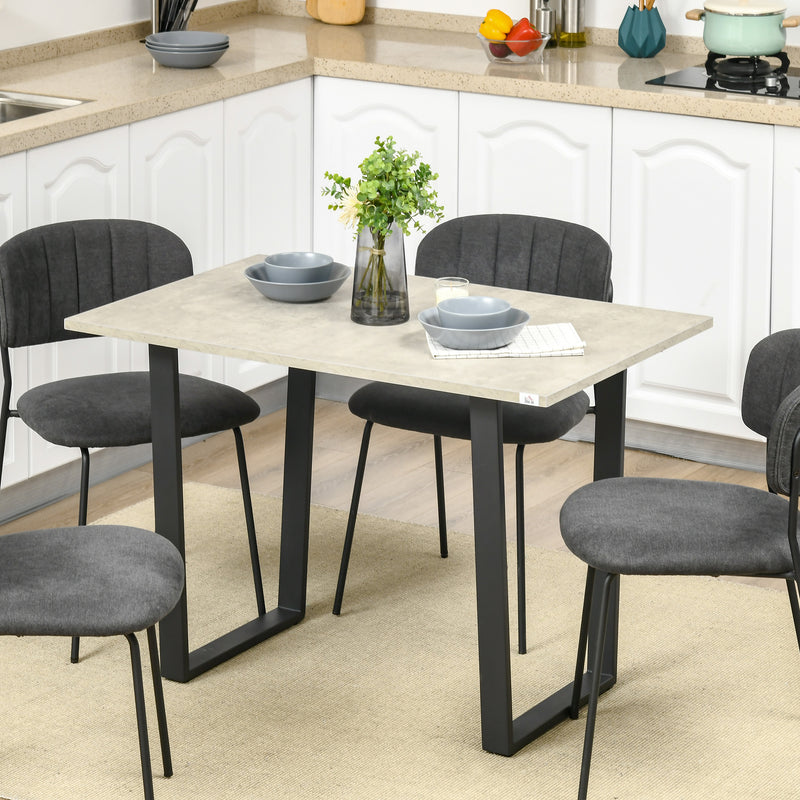 HOMCOM Rectangular Dining Table with Adjustable Steel Base for 4 People Grey