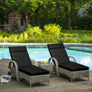 Outsunny Set of 2 Lounger Cushions Deep Seat Patio Cushions with Ties Black