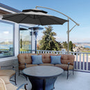 Outsunny 2.7m Cantilever Banana Parasol Outdoor Sun Shade w/ Crank, Dark Grey