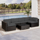 Outsunny Garden Rattan Sofa Set Polyester Cover Replacement No Cushion Grey