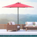 Outsunny 2.8m Patio Umbrella Parasol Outdoor Table Umbrella 6 Ribs Wine Red