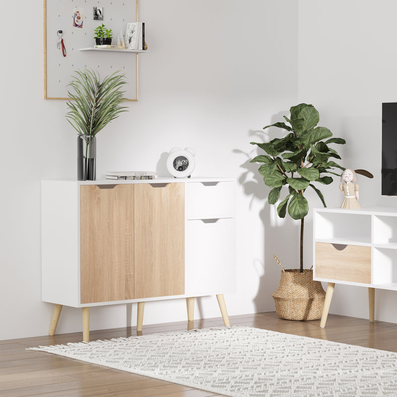HOMCOM Storage Cabinet Floor Standing Sideboard with Drawer Kitchen, Living Room