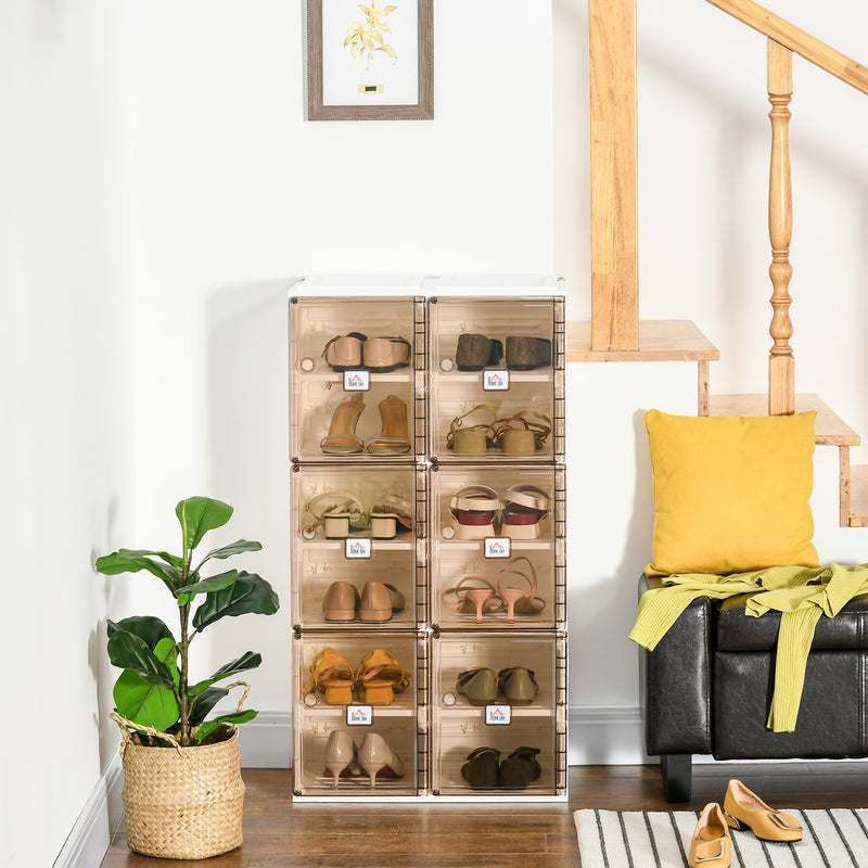 HOMCOM Plastic Shoe Storage Cabinet Cube Shoe Storage Organizer for Bedroom