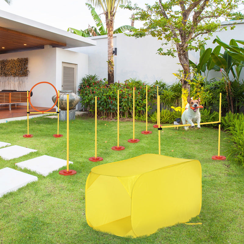 PawHut Outdoor 4 PC Dog Pet Agility Training Garden Starter Obstacle Set for Dog