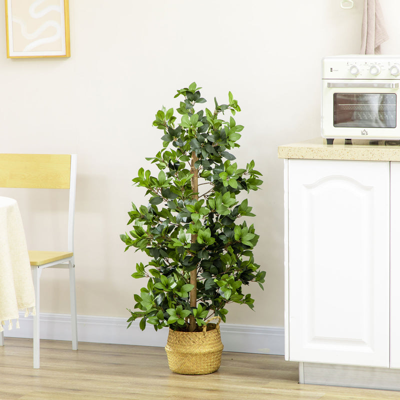 HOMCOM Potted Artificial Plants Bay Leaf Laurel for Indoor Outdoor, 120cm