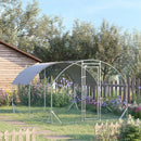 PawHut Walk-In Chicken Run Galvanised Chicken Coop w/ Cover 2.8 x 3.8 x 2m