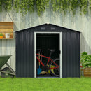 Outsunny 7.7 x 5.7ft Garden Storage Shed with Double Sliding Door Outdoor Grey