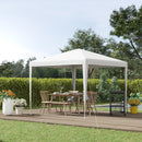 Outsunny Garden Gazebo Marquee Party Tent Wedding Canopy Patio White 2.7 X 2.7m