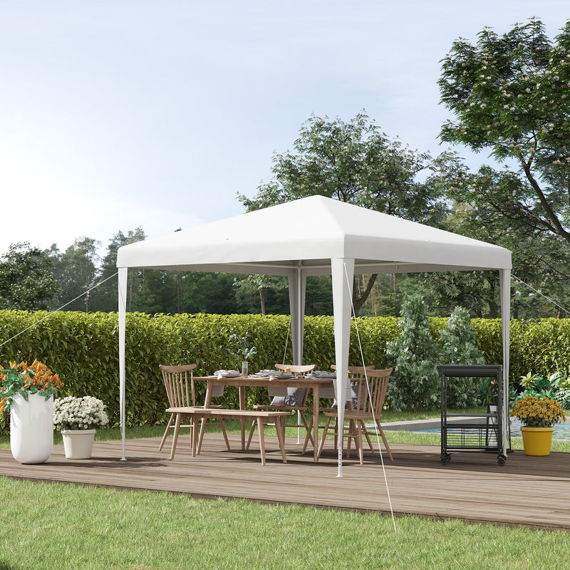 Outsunny Garden Gazebo Marquee Party Tent Wedding Canopy Patio White 2.7 x 2.7m