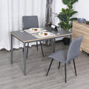 HOMCOM 120cm Minimalistic Dining Table Steel Frame Foot Pads Simple Style Grey