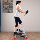 HOMCOM Foldable Stepper Adjustable Step Machine w/ Handlebar LCD Display, Red