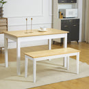 HOMCOM Wood Dining Bench Wooden Bench for 2 People, Natural Wood Effect