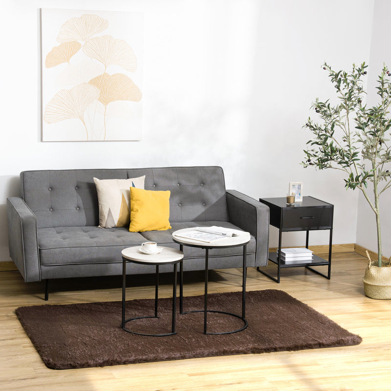 HOMCOM Brown Fluffy Area Rug Shaggy Carpet for Living Room, Bedroom, 120x200cm