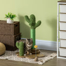 PawHut 60cm Chenille Cat Activity Centre w/ Interactive Toy Balls - Green