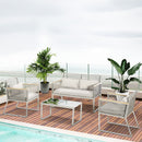 Outsunny 4 PCS Patio PE Rattan Outdoor Sofa Set, Conservatory Furniture Set