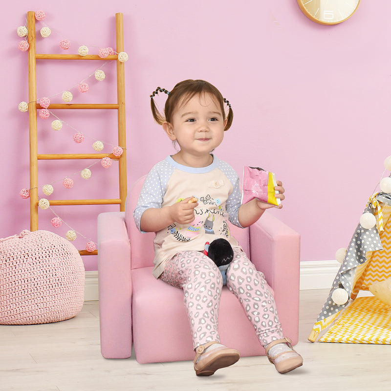 HOMCOM Kids Mini Sofa 2 In 1 Table Chair Set  Armchair Seat Children Girl Boys