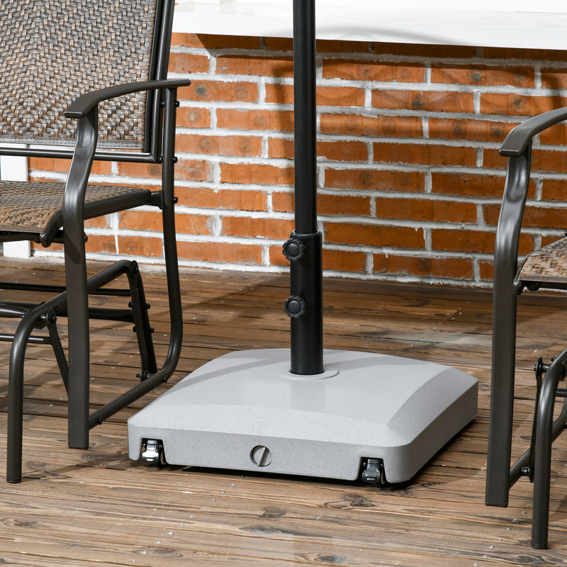 Outsunny Water or Sand Filled Outdoor Market Umbrella Base Stand with Wheels