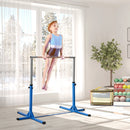 HOMCOM Adjustable Kids Gymnastics Bar Horizontal Training Steel Frame Wood Blue