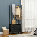 HOMCOM Hanging Clothes Rail Clothes Rack w/ 6 Fabric Drawers for Hallway Bedroom