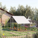 PawHut Walk In Chicken Run Large Galvanized Chicken Coop w/ Cover 3 x 2 x 2m