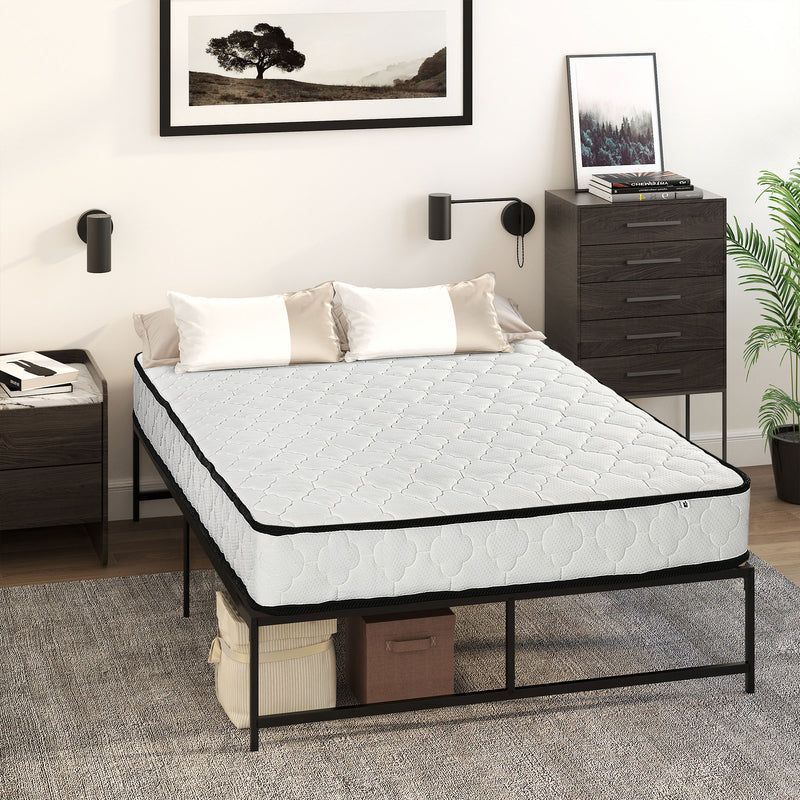 HOMCOM Double Mattress W/ Breathable Foam Pocket Innerspring 190cmx137cmx18cm