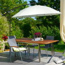 Outsunny 3(m) Cantilever Shanghai Parasol w/ Crank Handle, Cross Base, Off-White