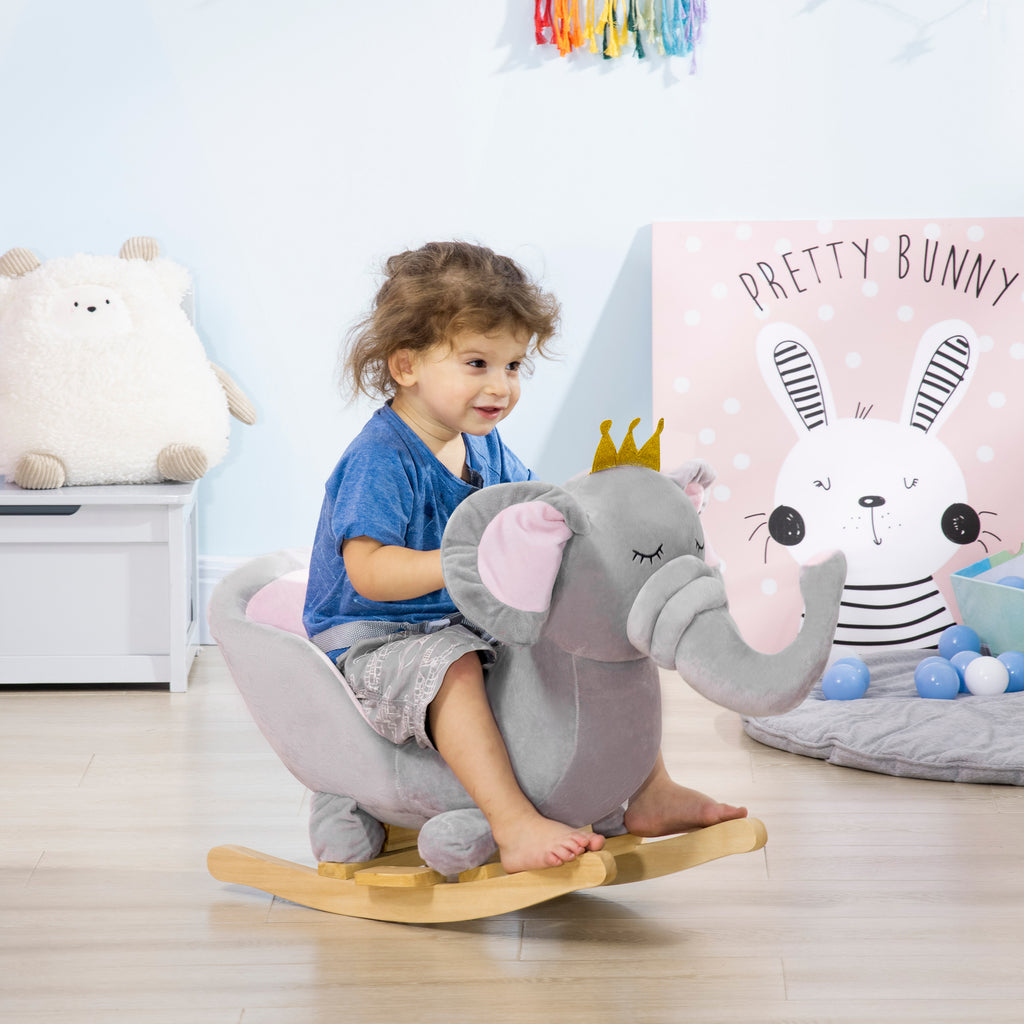 Temu Rocking Elephant HOMCOM Baby Rocking Horse Elephant Rocking Chair Rocker Toy, for 18-36