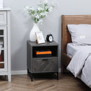 HOMCOM Bedside Table, Sofa Side Table W/ Drawer and Shelf Living Room, Bedroom