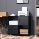 Vinsetto Printer Stand Mobile Office Storage Cabinet W/ Shelves Drawers, Black