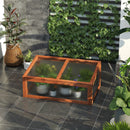 Outsunny Square Wooden Outdoor Greenhouse for Plants PC Board 100 x 65 x 40cm