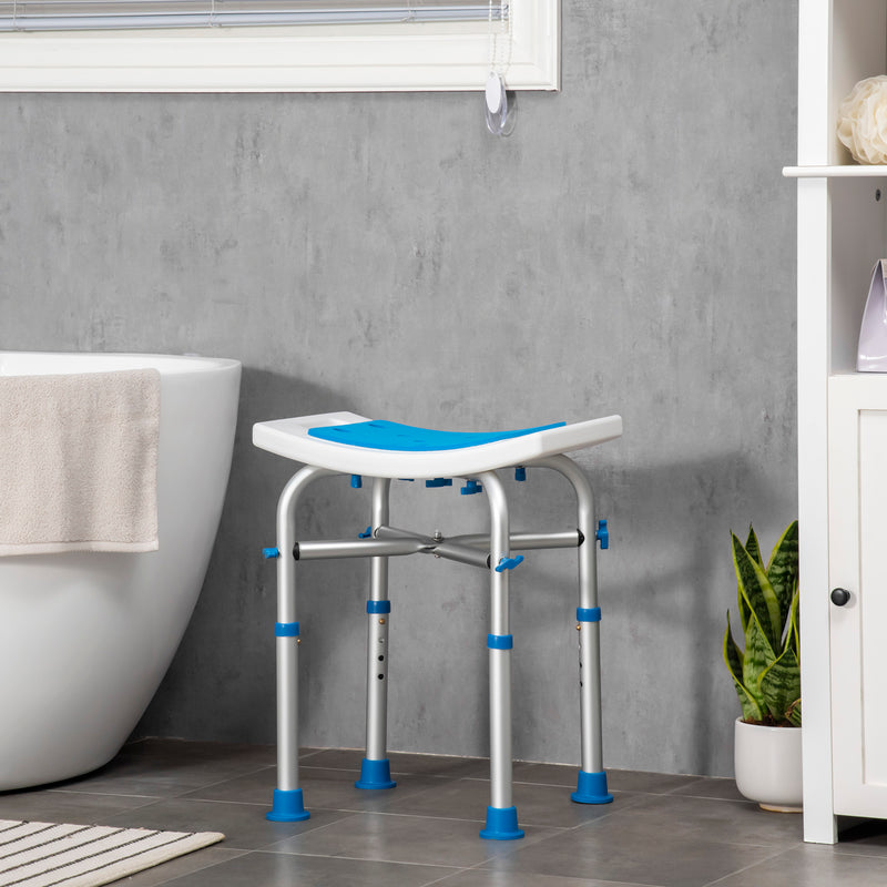 HOMCOM Adjustable Shower Stool with Suction Foot Pads for Elderly Disabled