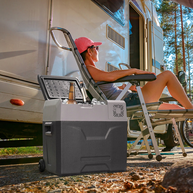 HOMCOM Car Refrigerator, Portable 12/24V 50L Fridge Freezer, Down to -20?