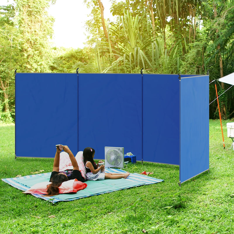 Outsunny Camping Windbreak Portable Wind Blocker Privacy Wall, 4.5m x 1.5m