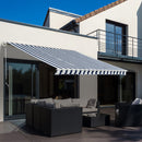 Outsunny Garden Sun Shade Canopy Retractable Awning, 3 x 2.5m, Blue and White