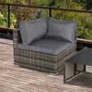 Outsunny Rattan Corner Sofa Garden Rattan Furniture Single Sofa Chair Dark Grey