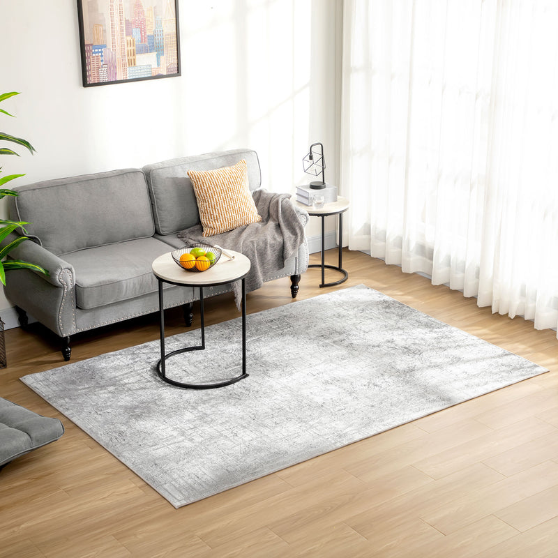 HOMCOM Grey Rug, Modern Abstract Carpet for Living Room Bedroom, 230 x 160cm