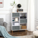 HOMCOM 7 Cube Storage Cabinet Shelving Unit with 3 Fabric Drawers White