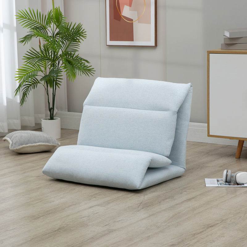HOMCOM Adjustable Floor Chair with Back Support for Gaming Meditation Blue