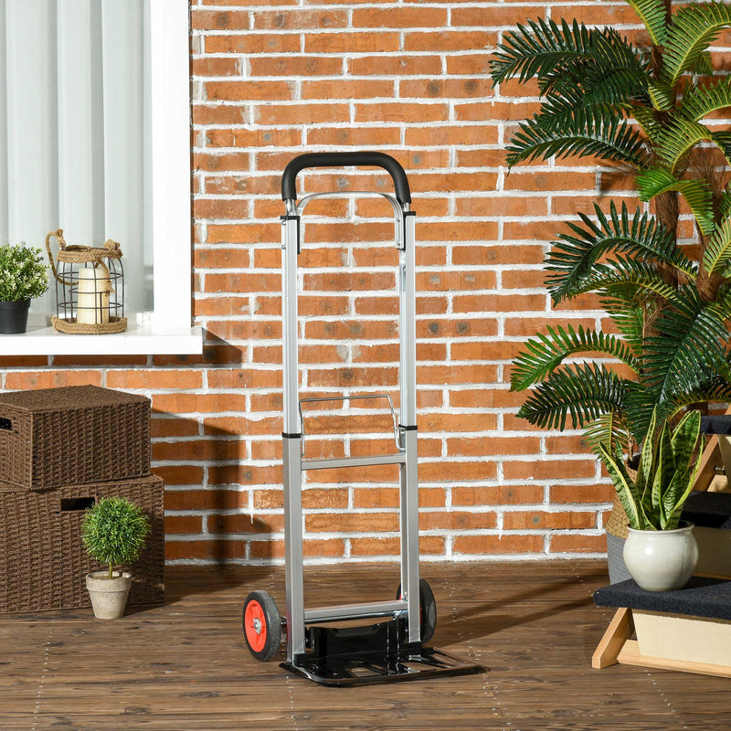 DURHAND Folding Trolley on Wheel Hand Truck w/ Extended Handle for Moving Travel