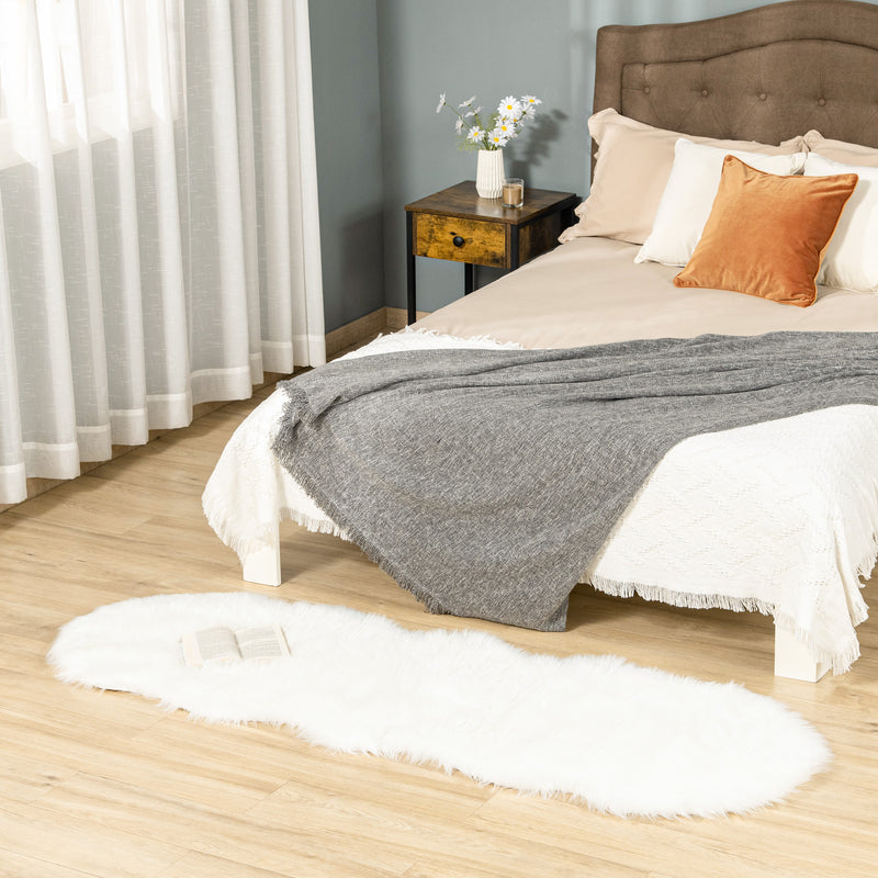 HOMCOM Faux Fur Fluffy Rug, Shaggy Area Rugs for Living Room Bedroom, 60x180 cm