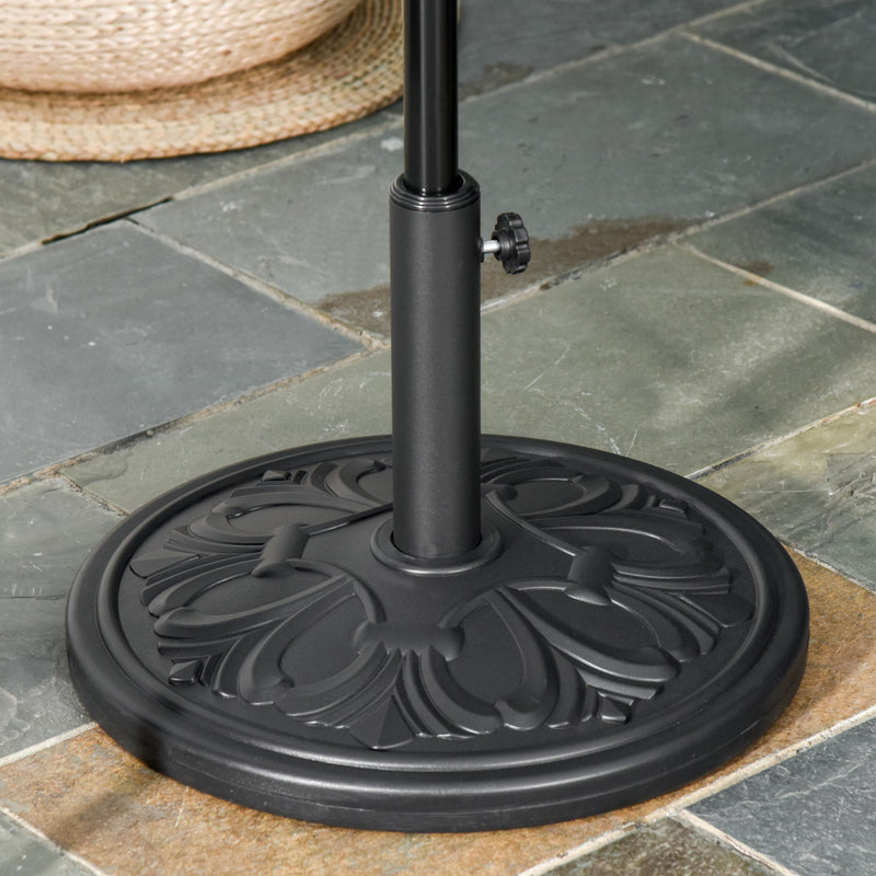 Outsunny 13KG Round Parasol Base Heavy Duty Cement Stand Umbrella Holder Garden
