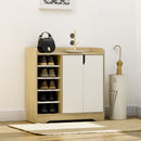 HOMCOM Shoe Cabinet Shoe Storage Organizer with Five Open Shelves, Natural